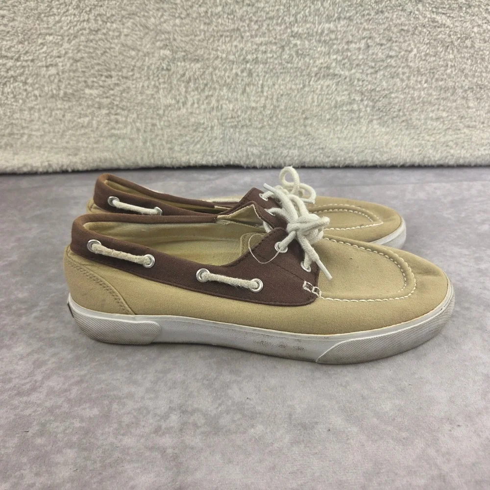 Polo Ralph Lauren Mens Canvas Boat Shoes Tan Brown Loafers S1517